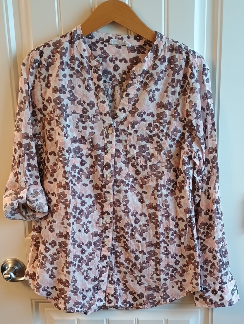 Carve Designs Pink and Brown Floral Button-Front Shirt